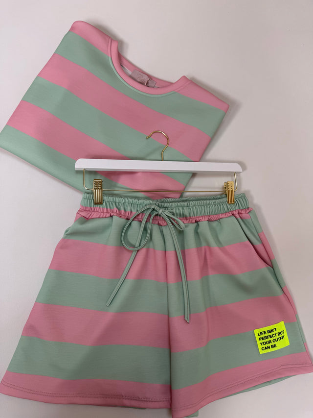 Butterstoff Sommer Set PERFECT OUTFIT matcha/rosa