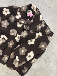 Jacke FLEUR DE LUXE mit 3D-Blütenapplikation chocolate