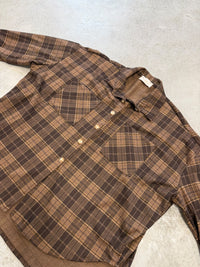 Weiches Oversize Flanellhemd kariert toffee/chocolate