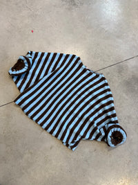 Oversize Strickpullover Stripes mit Alpakaanteil blau / Chokolate