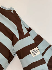 Butterstoff Sweater mit Patch am Ärmel BIG STRIPES mint/coffee