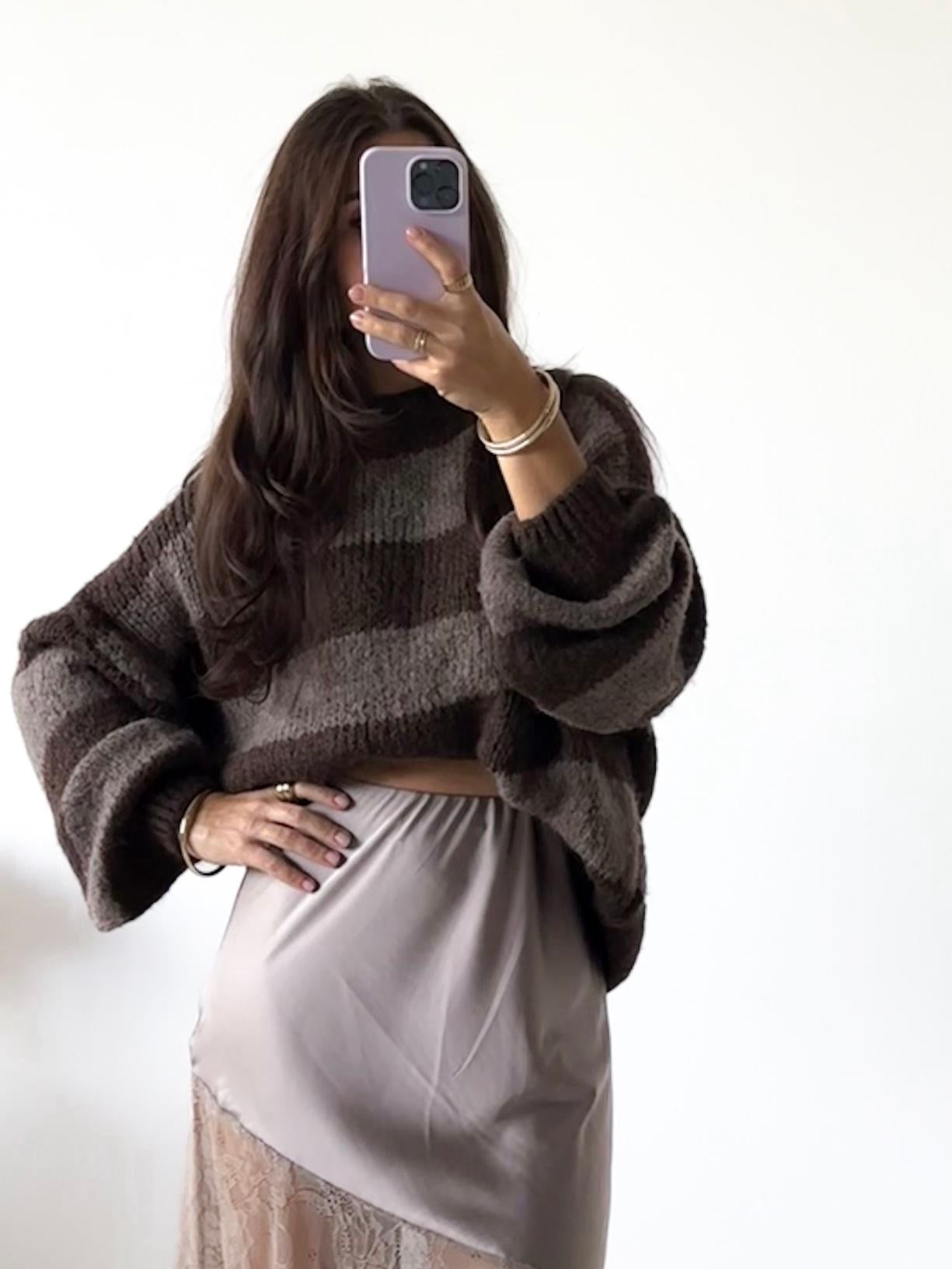 Pullover STRIPES Cozy Moment Bown