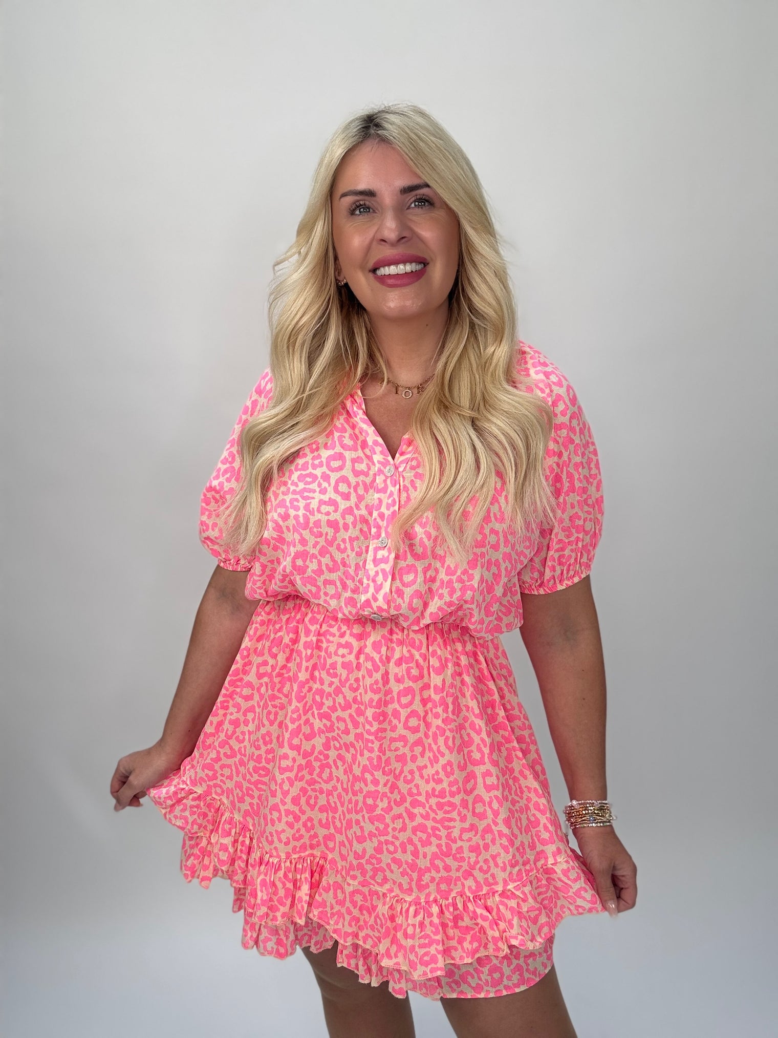 Kleid SWEET LEO LOVER gelb pink