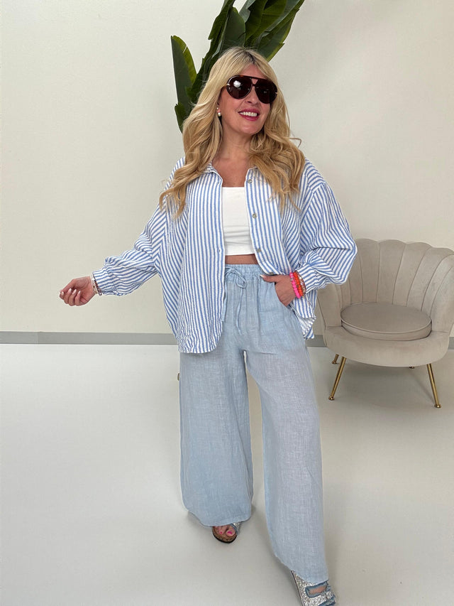 Leinenhose hellblau PURE COMFORT