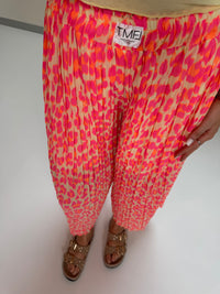 Signature Plisseehose gelb LEO POWER pink/orange
