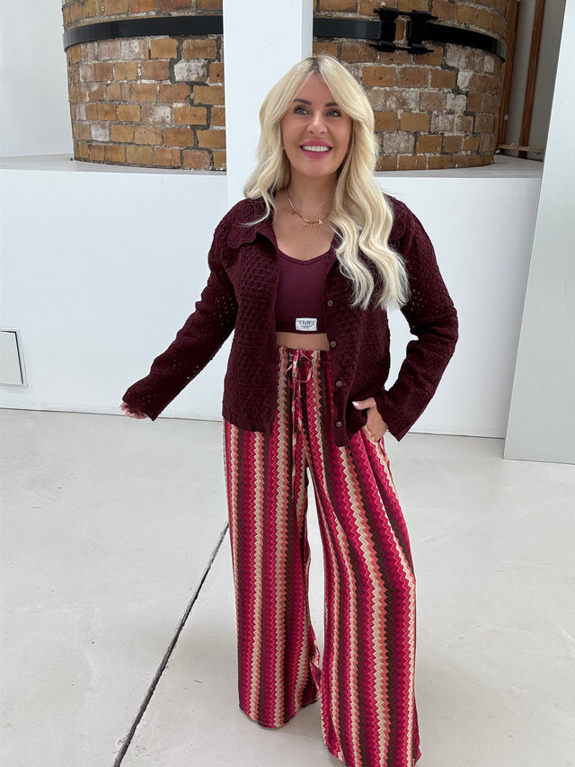 Häkelcardigan COOL CROCHET Burgundy