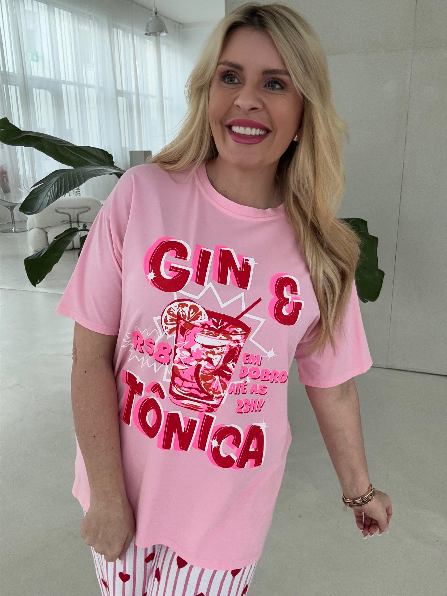 Statement Shirt rosa GIN & TONIC