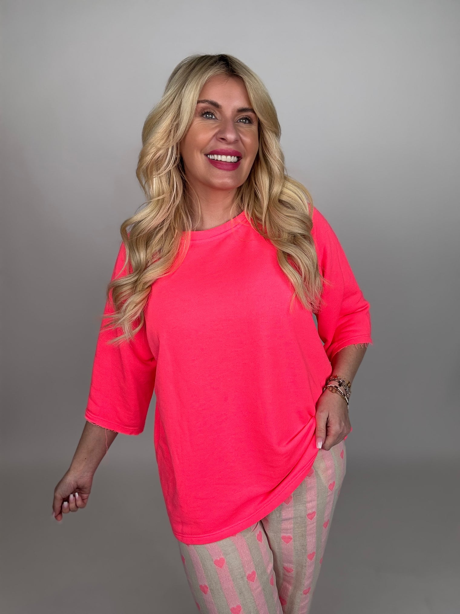 Sweater Shirt LOVER hot pink