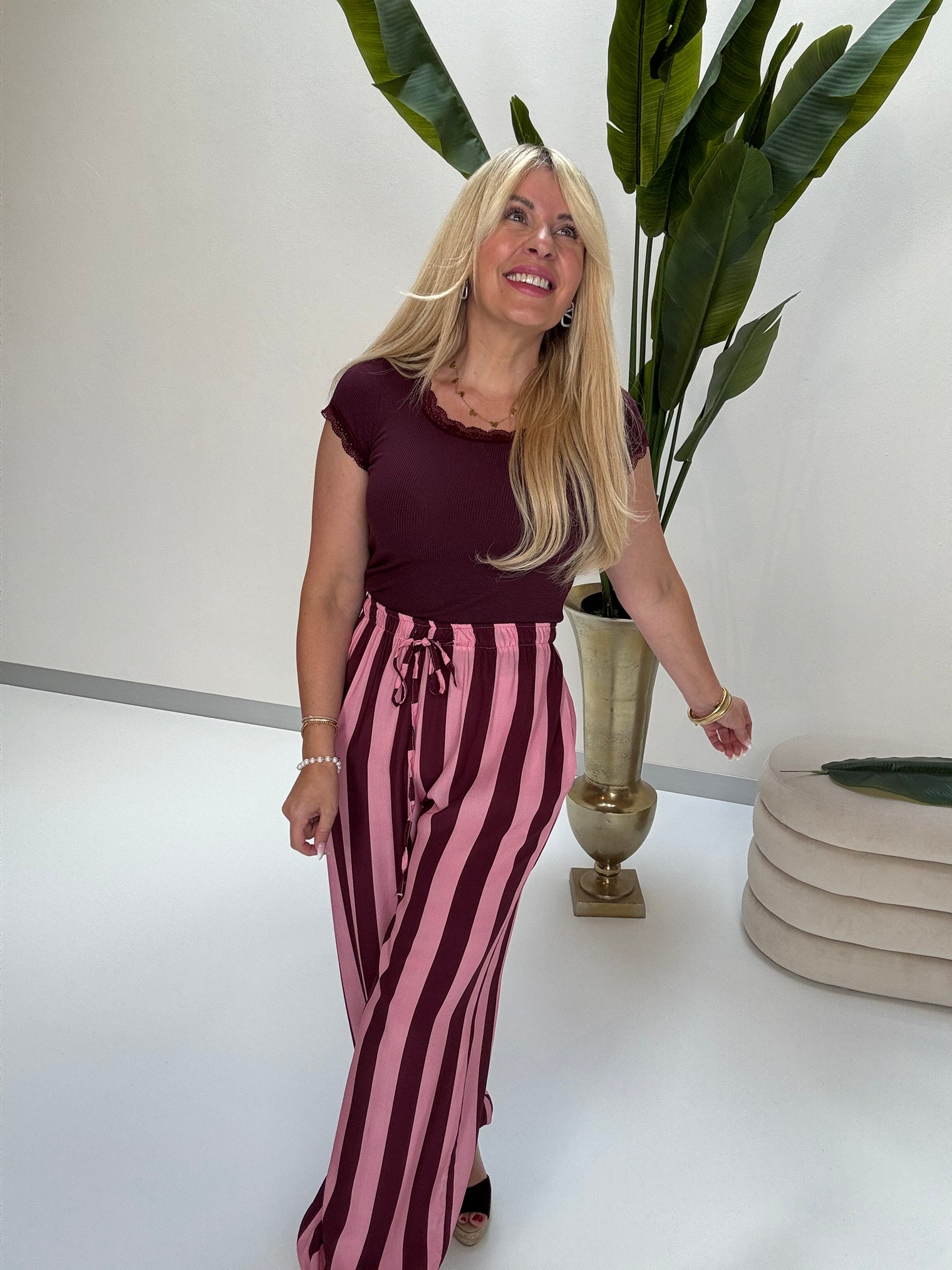 Shirt mit Spitzenrand BASIC PRINCESS burgundy