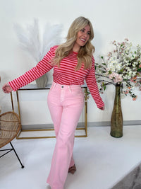 Langarmshirt rosa/rot STRIPE CLUB