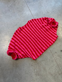 Oversize Strickpullover Stripes mit Alpakaanteil rot pink
