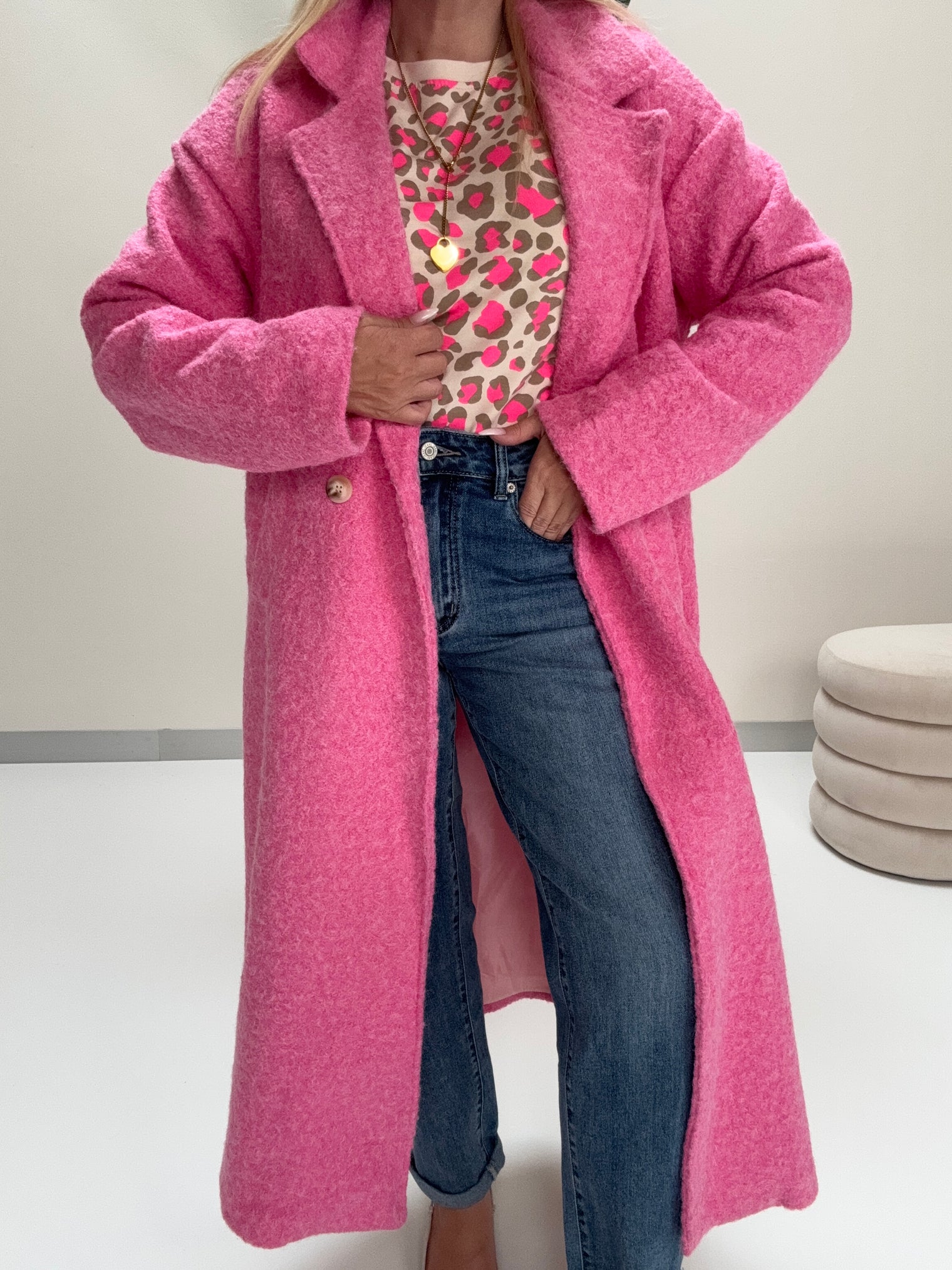 Oversize Mantel TRUST PINK mit seitlichen Taschen