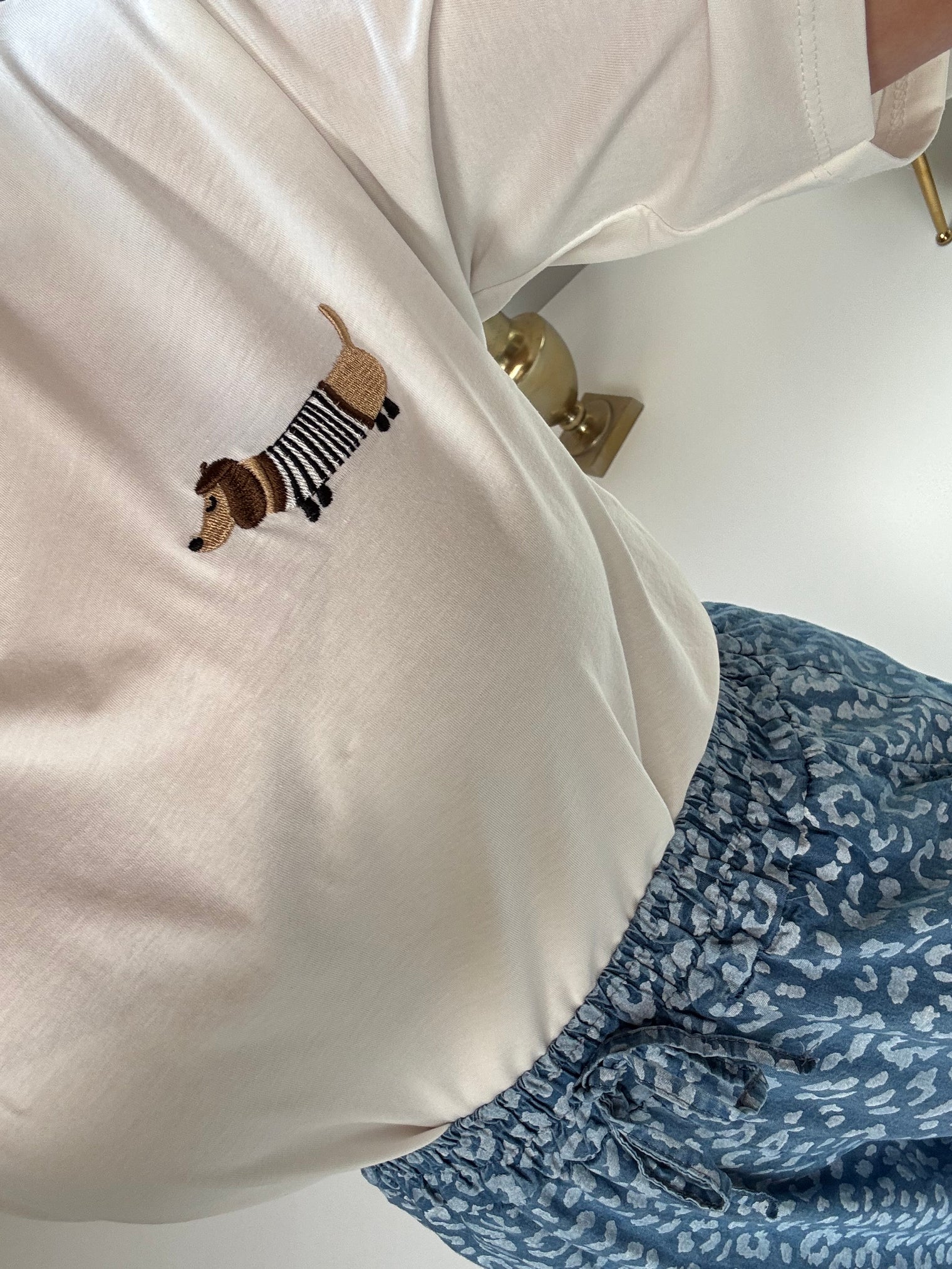 Statement Shirt weiß Dackel