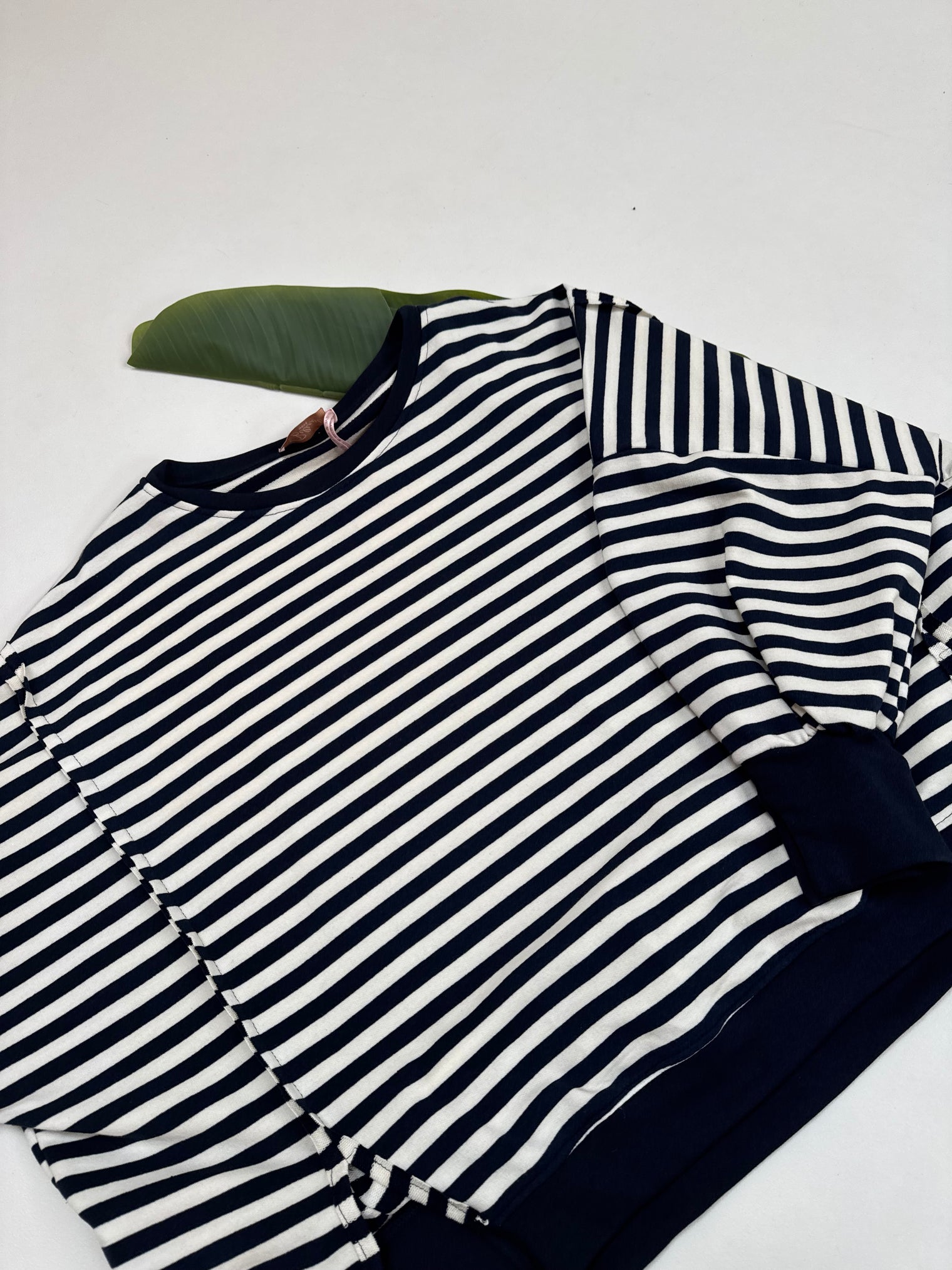 Oversize Sweater Navy/weiß NAVY WEIß