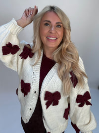 Strickjacke BOWS burgundy