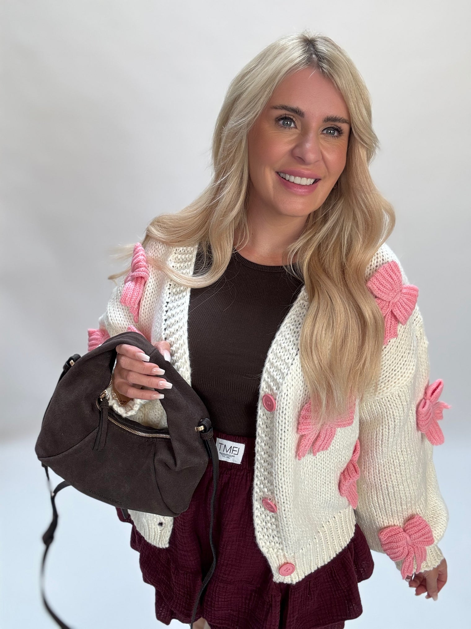 Strickjacke BOWS rose