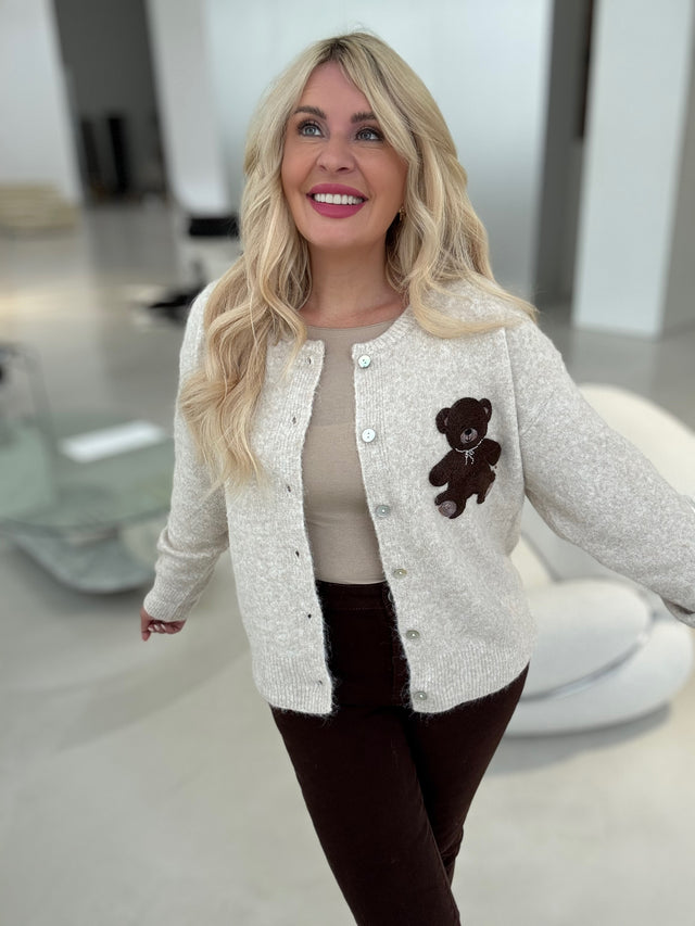 Strickjacke LOVELY BEAR beige