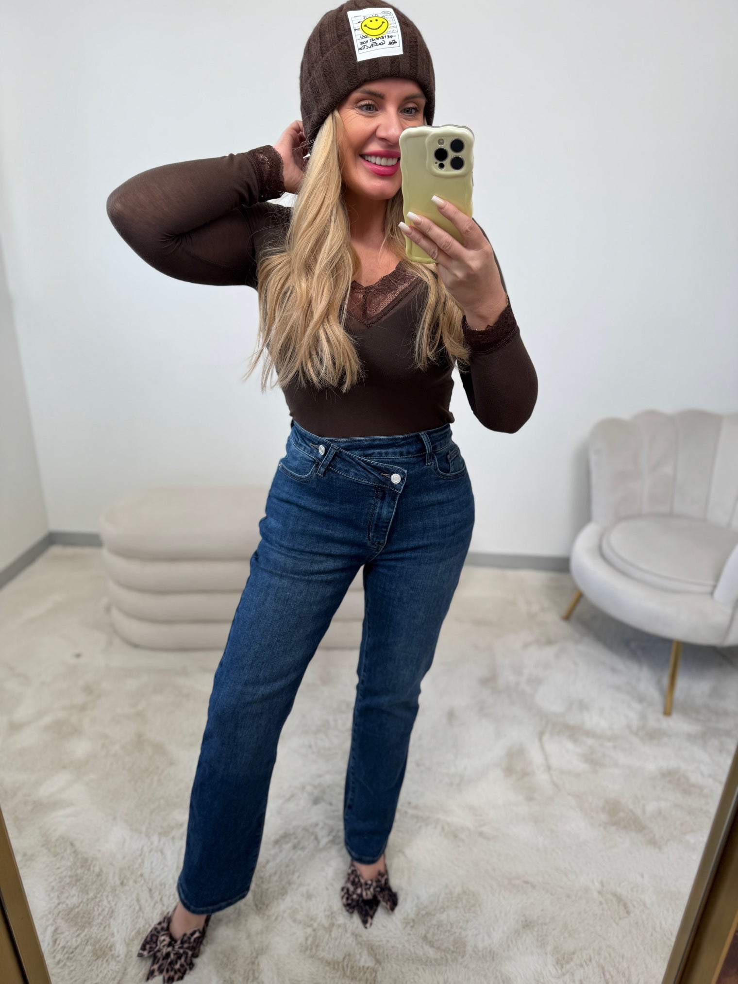 Jeans DARK BLUE mit Stretch und Fashion Bund