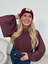 Bluse burgundy LITTLE POLKA DOTS creme