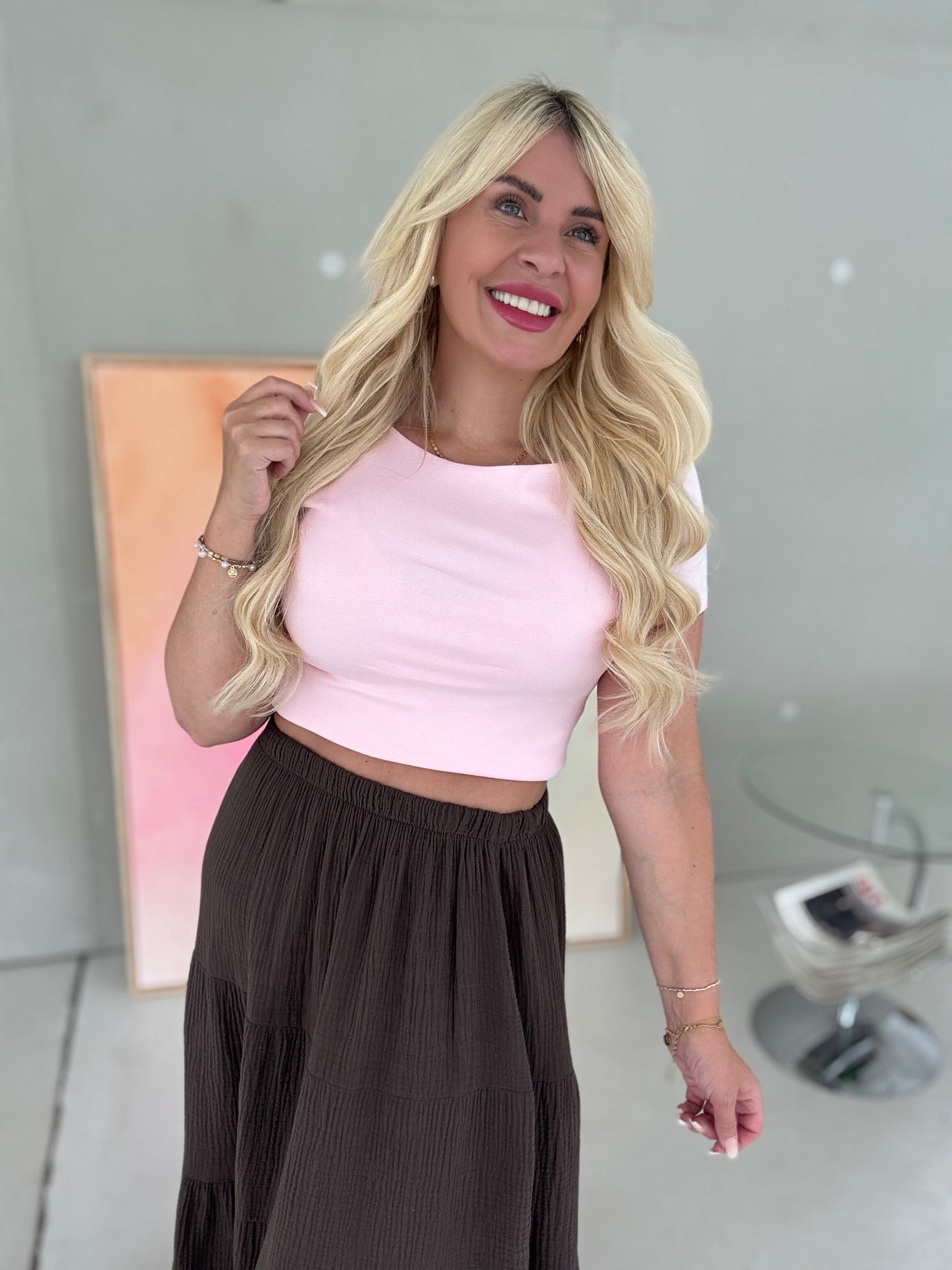 Shirt super soft kurzarm BASIC rosa