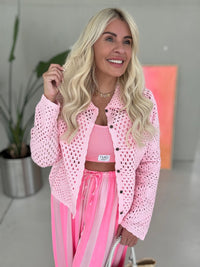 Häkelcardigan COOL CROCHET rose