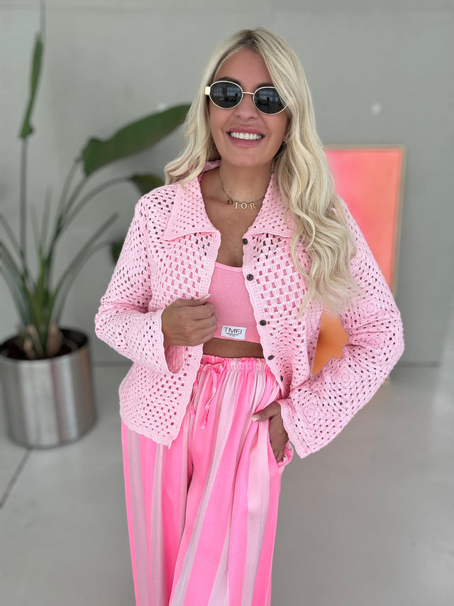 Häkelcardigan COOL CROCHET rose