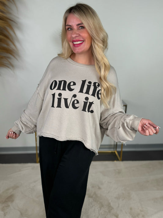 Sweater 7012-588419 gray One life live it