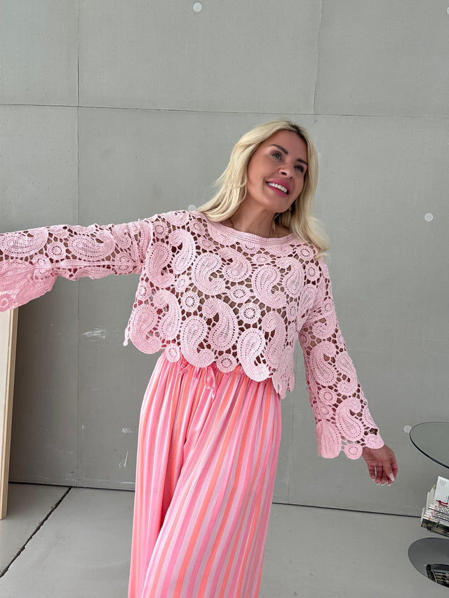 Häkeloberteil BOHO CHIC rosa