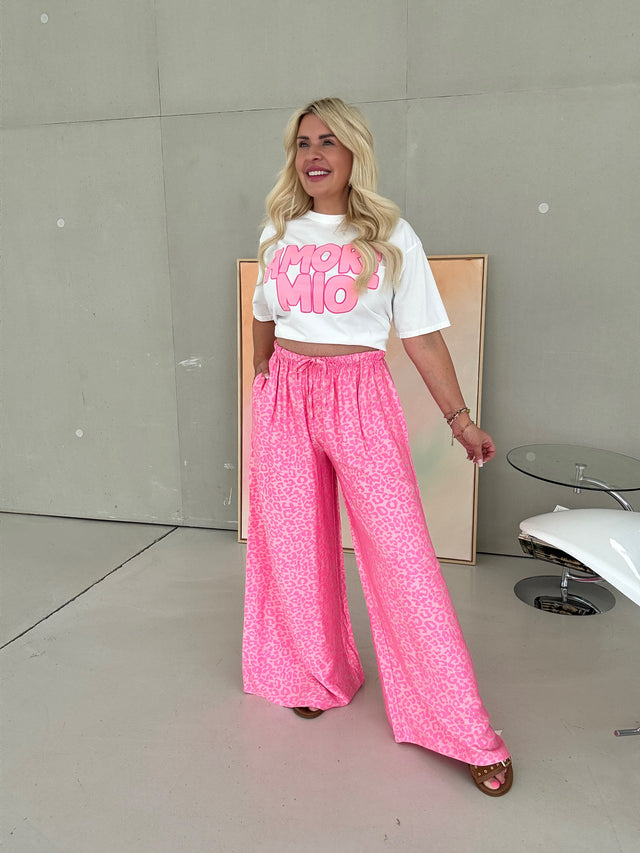 Hose mit Seide rosa LEO LOVER hot pink (schmaler Bund)