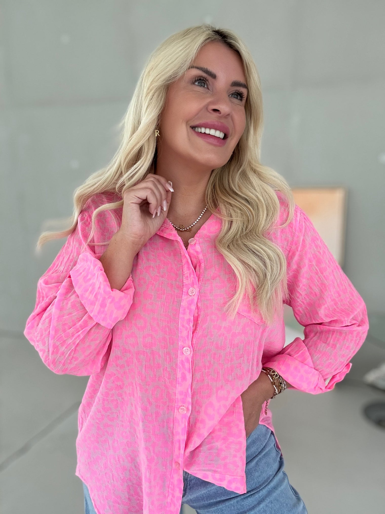 Leichte Bluse rosa LEO LOVER hot pink