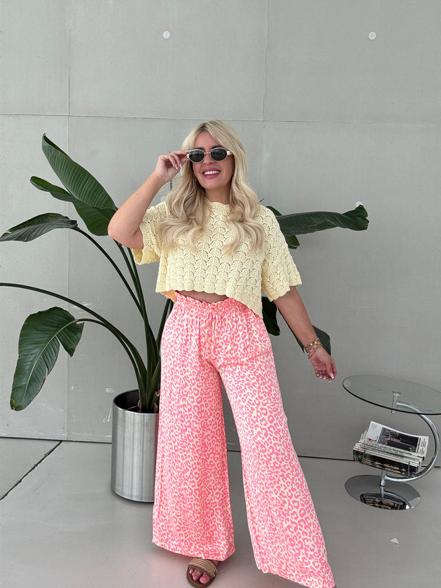 Stylische Hose mit Seide gelb LEO LOVER Peach