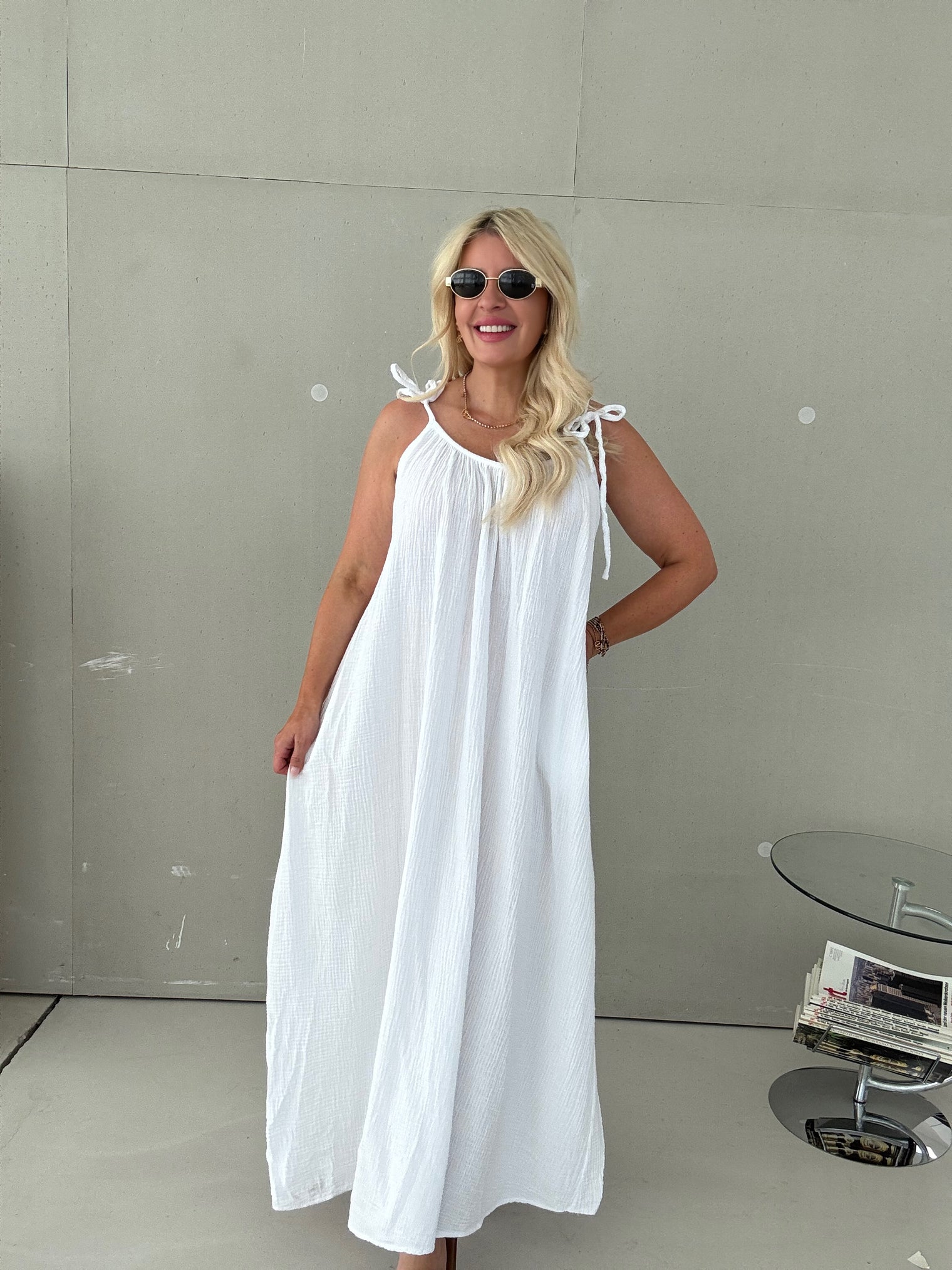 Musselin Kleid BEACH LOVE weiß