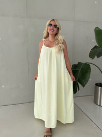 Musselin Kleid BEACH LOVE buttermilk lemon