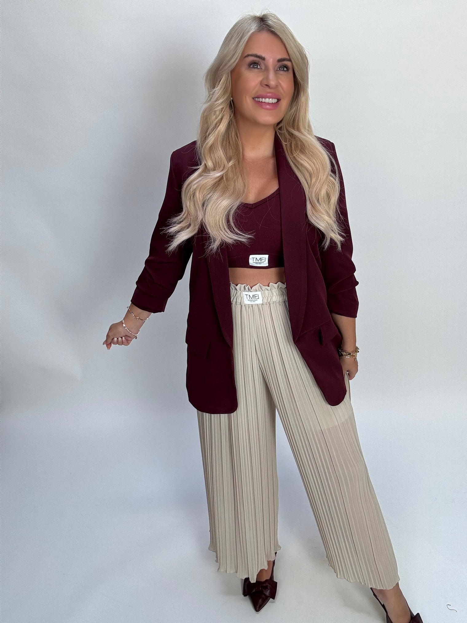Signature Plisseehose mit Patch BEIGE