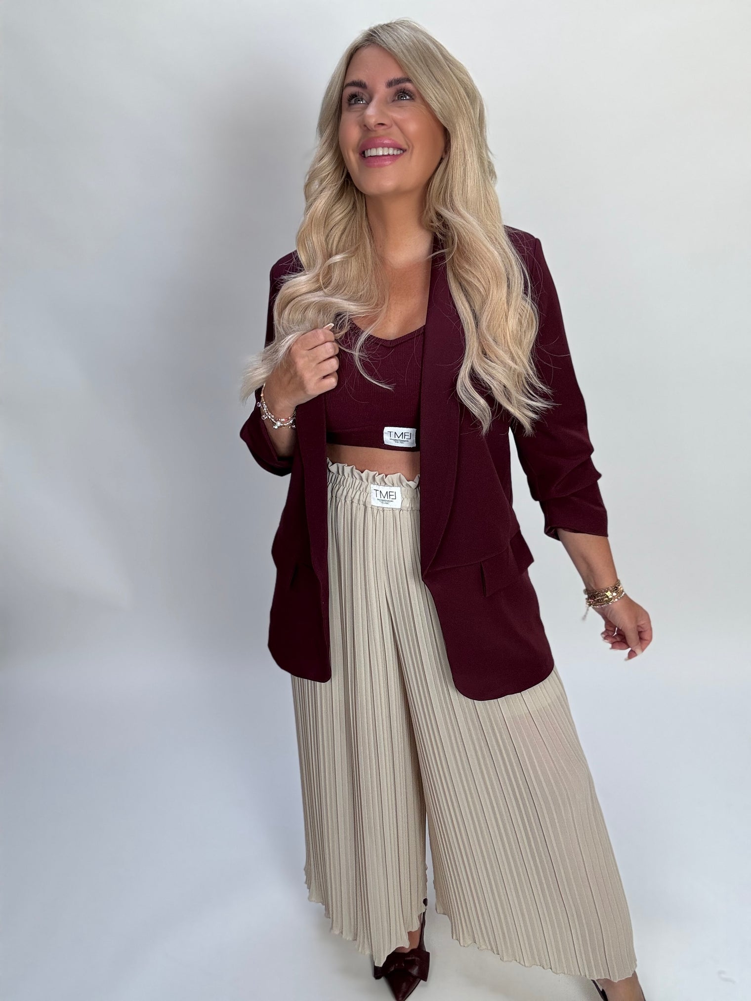 Signature Plisseehose mit Patch BEIGE