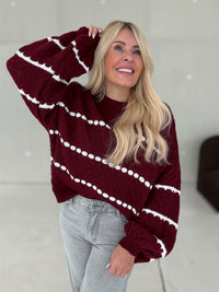 Pullover LITTLE DETAILS burgundy/weiß