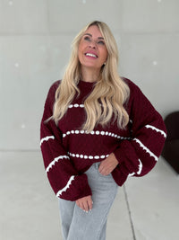 Pullover LITTLE DETAILS burgundy/weiß