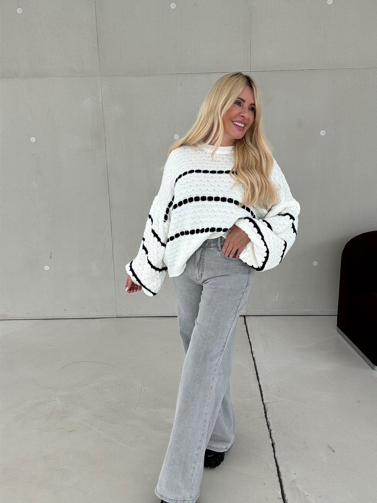 Pullover LITTLE DETAILS weiß/schwarz