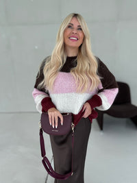 Signature Pullover MY LOVELY STRIPES burgundy/rose/creme/braun