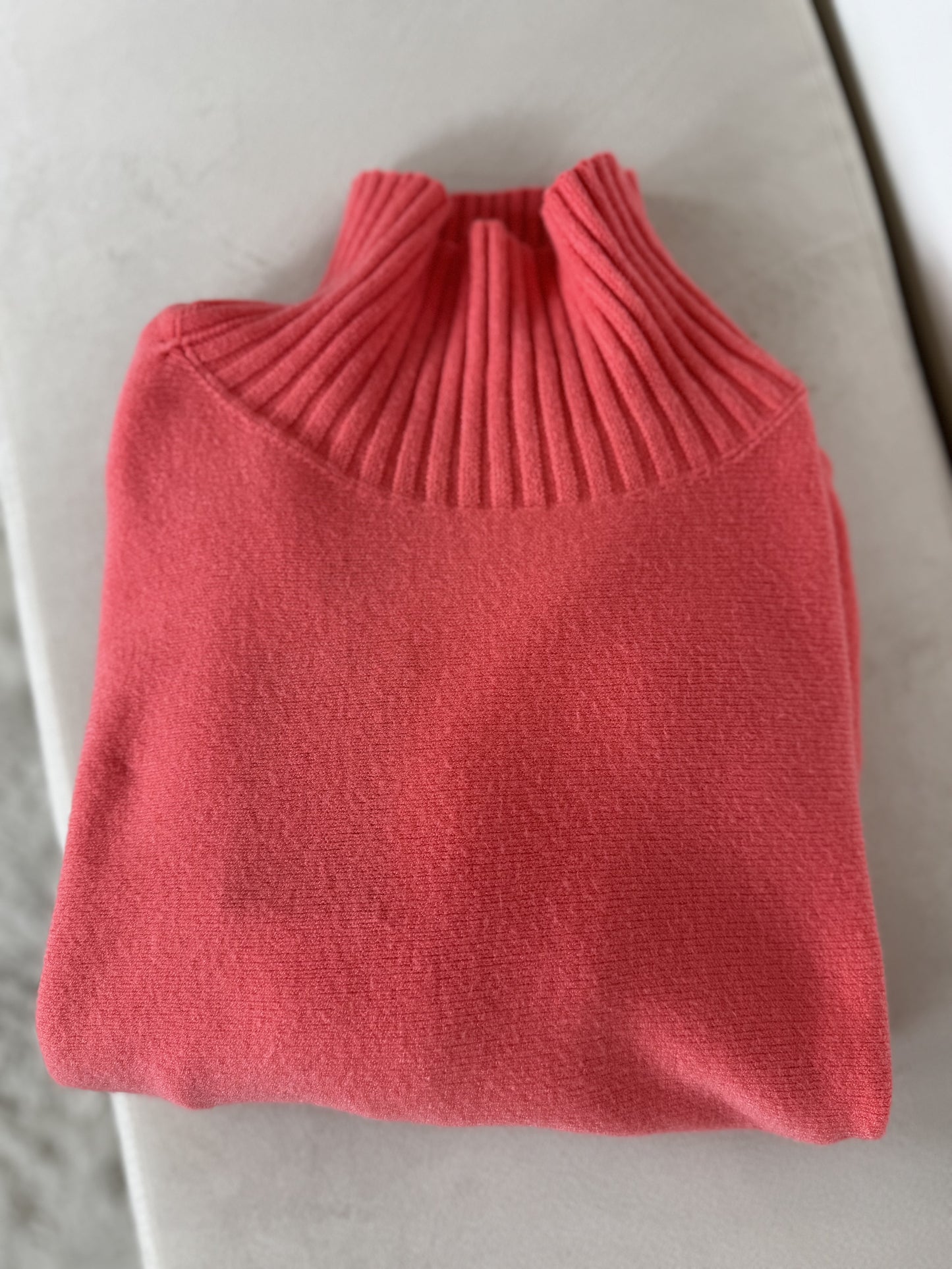 Pullover 7089-1024 Turtle Neck, 3/4 Arm peach-orange