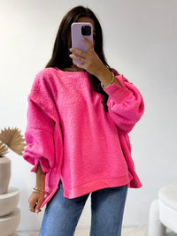 Teddy Pullover COZY DREAM in Hot Pink