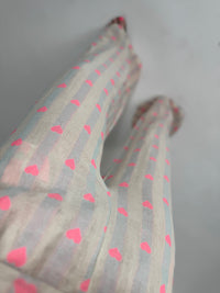 Leinenhose pastellblau/creme HEART ALARM pinke Herzen