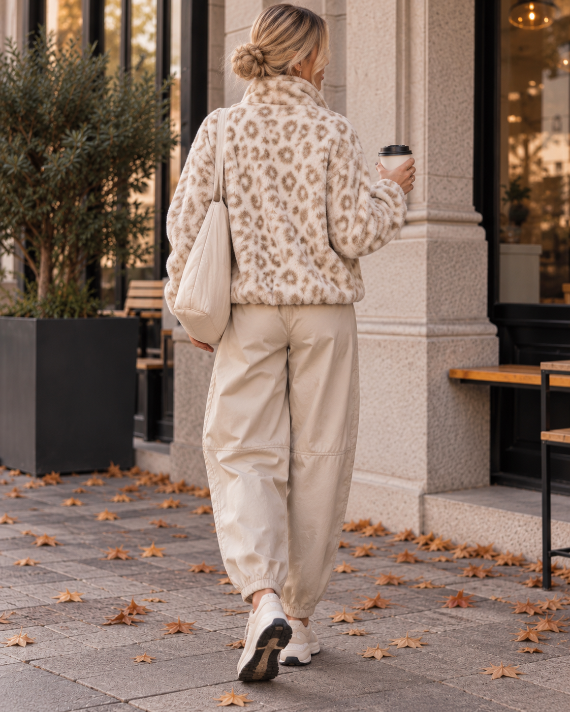 Signature Teddyjacke mit Reißverschluss FOREVER A LEO GIRL cremeweiß/beige