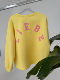 Sweater gelb LIEBE