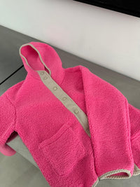 Teddyjacke pink/creme COZY FASHIONISTA mit Kapuze