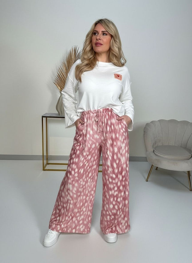 Hose rosa/weiß FEATHER
