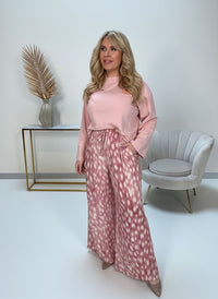 Hose rosa/weiß FEATHER