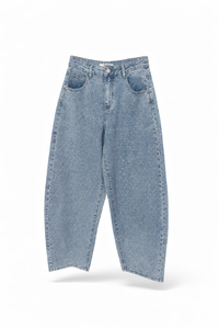 Stretch Mom Jeans WHITE SPAKLE