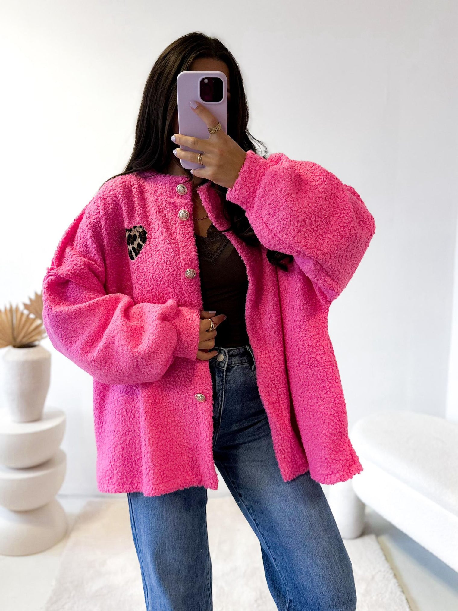 Teddyjacke Hot Pink HEART OF GOLD