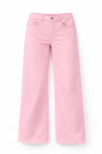 Stretch Wide Leg Jeans middle length rosa